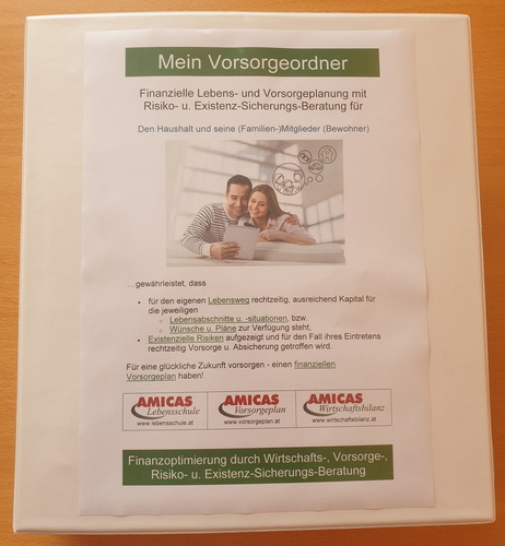 Amicas Wirtschaftsbilanz Vorsorgeordner (Printversion), Format A4 mit Deckblatt, geschlossen