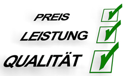 Vergleich von Preis-Leistung-Qualität